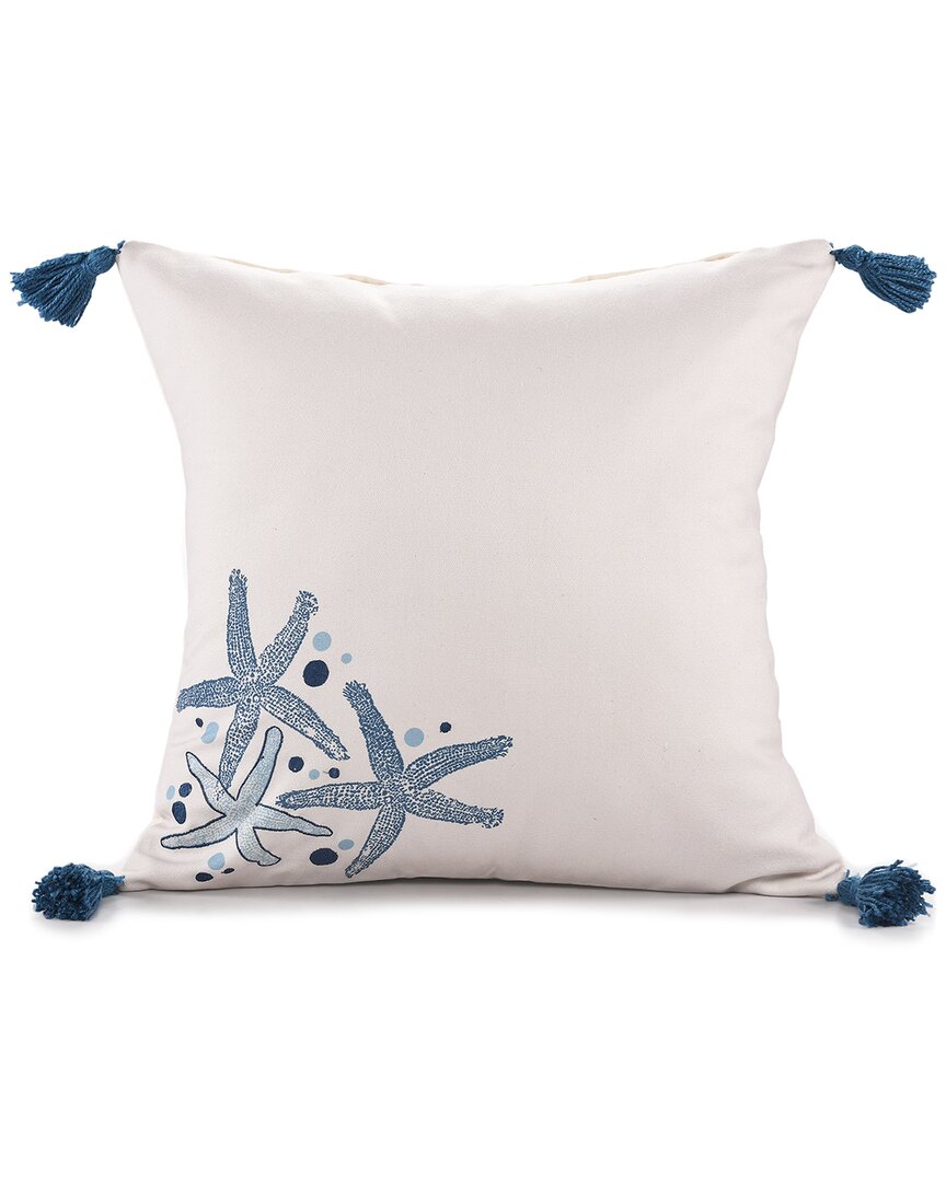 Lr Home Sancia Starfish-patterned Throw Pillow In Blue