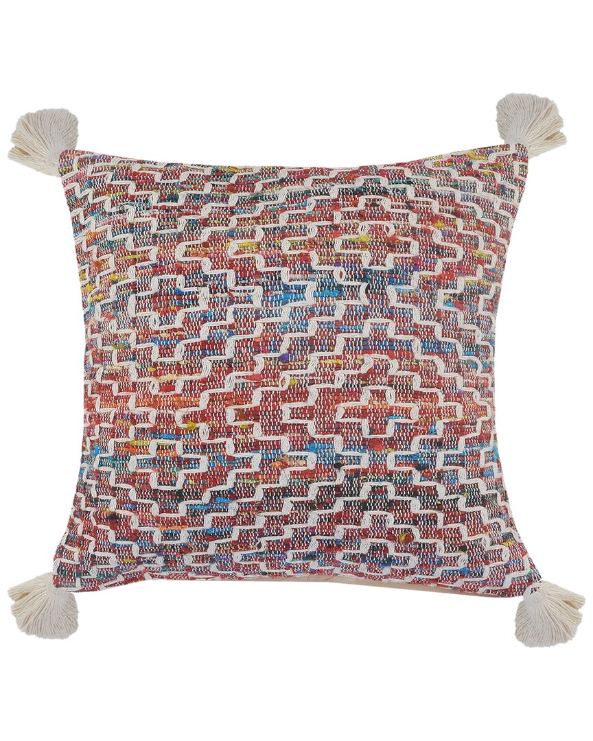 Lr Home Corazon Dazzling Diamonds Throw Pillow With Tassels In Multicolor