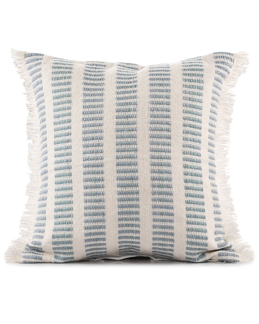 Lr Home Dahlia Hand-woven Striped Indoor/outdoor Throw Pillow In Blue