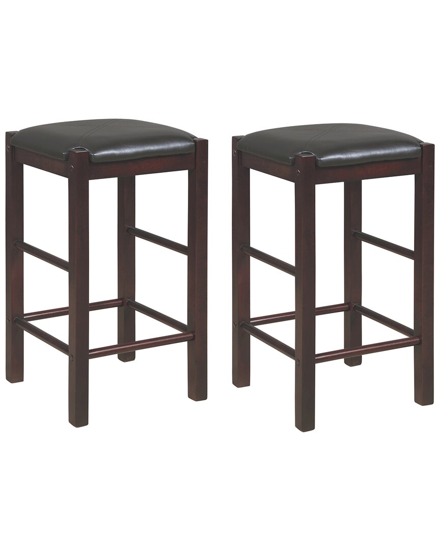 Linon Tavern Set Of 2 Counter Stools In Brown