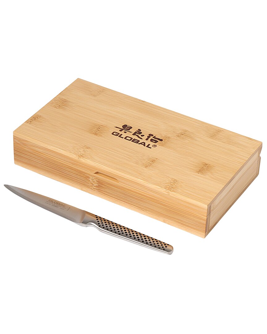Global 6pc Steak Set With Bamboo Box In Silver