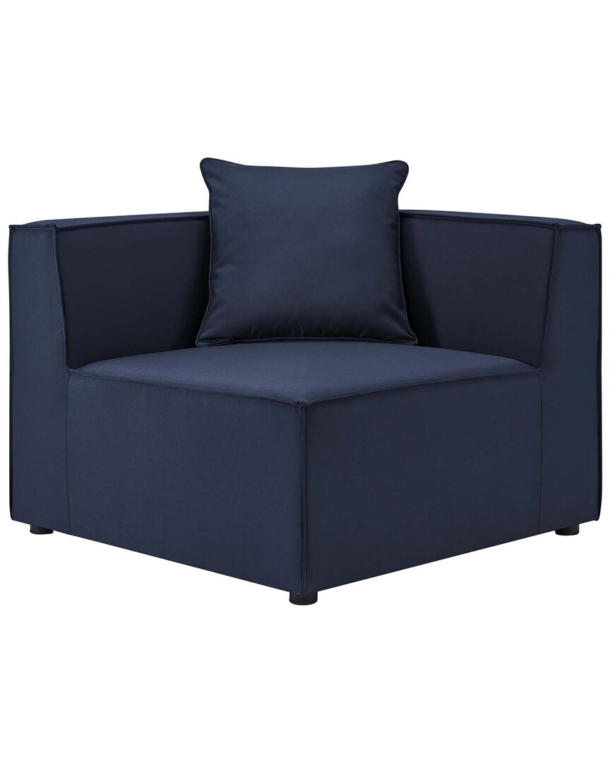 Modway Saybrook Outdoor Patio Upholstered Sectional Sofa Corner Chair In Blue