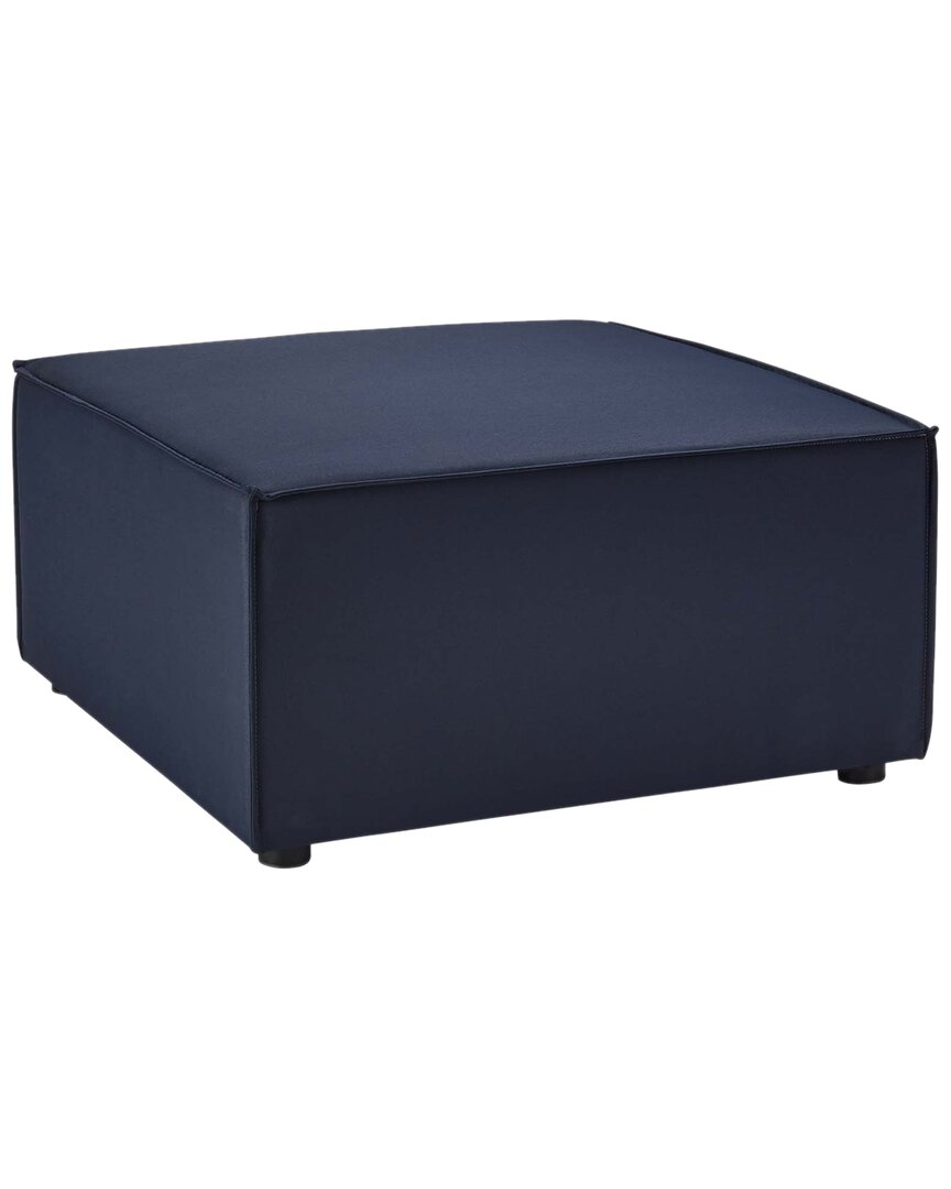 Modway Saybrook Outdoor Patio Upholstered Sectional Sofa Ottoman In Blue