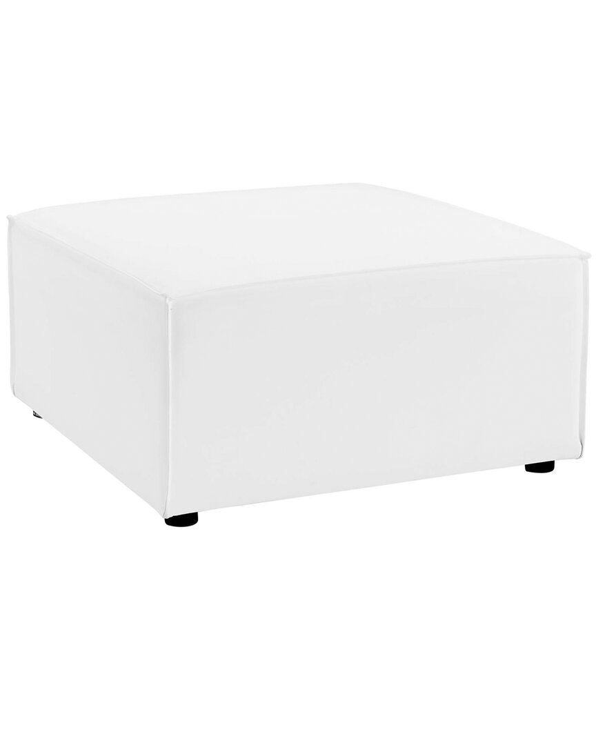 Modway Saybrook Outdoor Patio Upholstered Sectional Sofa Ottoman In White