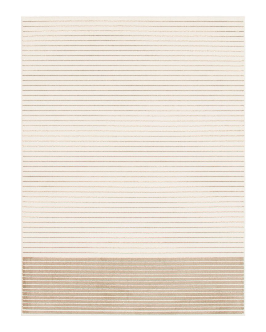 Ecarpet Madison Contemporary Striped Rug In White