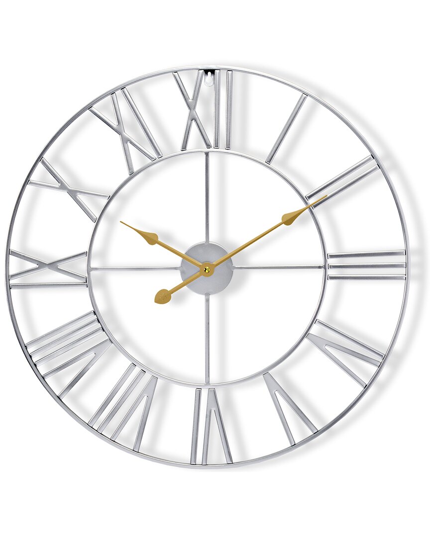 Sorbus 12in Metal Decorative Wall Clock In Metallic