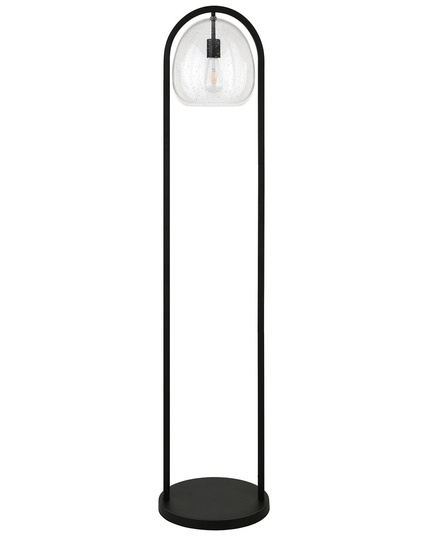Abraham + Ivy Sydney 64 Floor Lamp With Seeded Glass Shade In Black