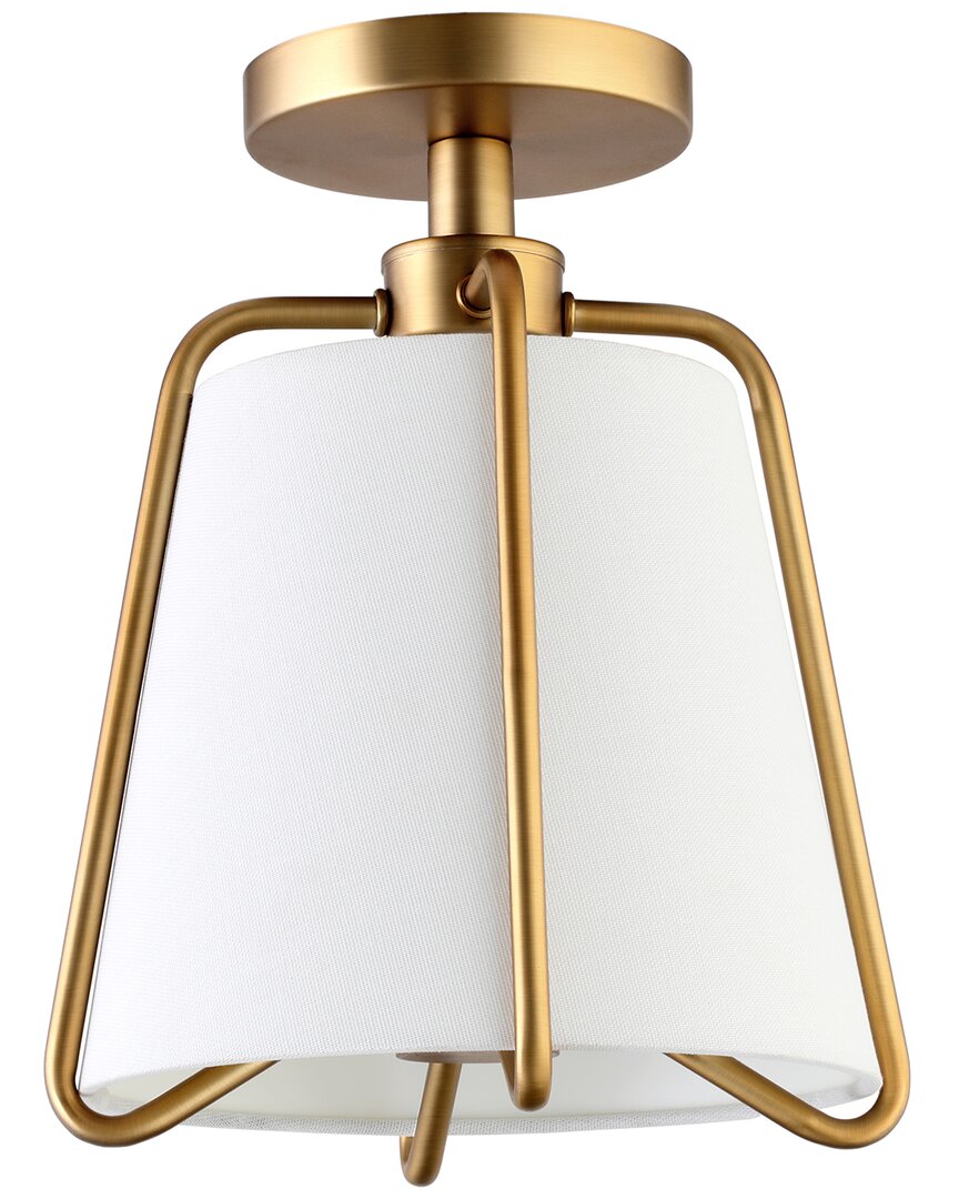 Abraham + Ivy Marduk 9.5 Semi Flush Mount With Fabric Shade In Gold