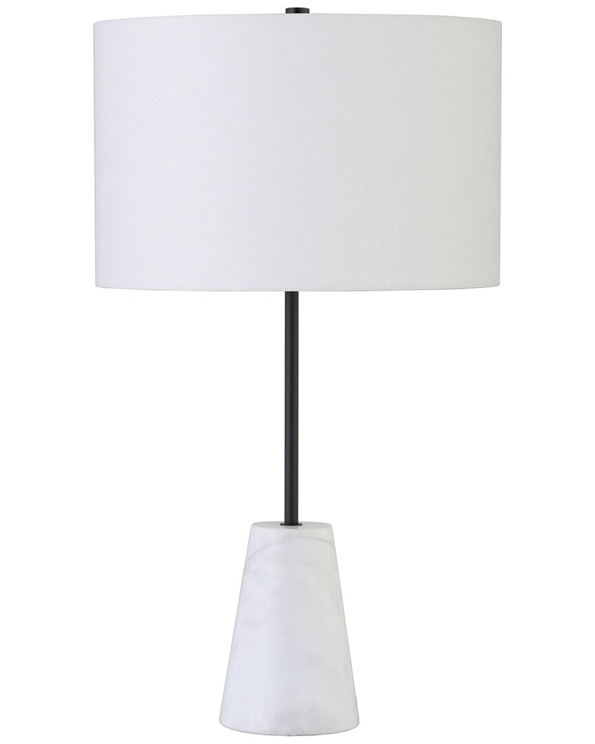 Abraham + Ivy Killian 25.5 Marble Table Lamp With Fabric Shade In Black