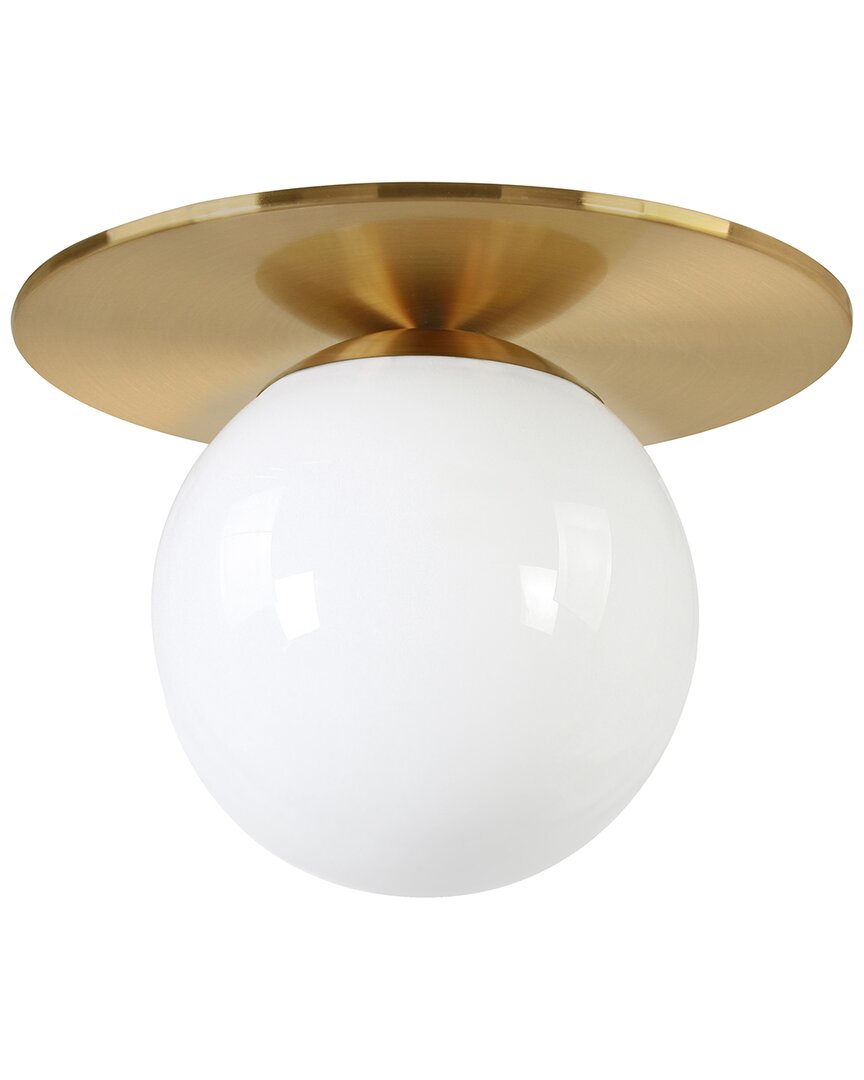 Abraham + Ivy Amma 12 Wide Flush Mount With Glass Shade In Gold