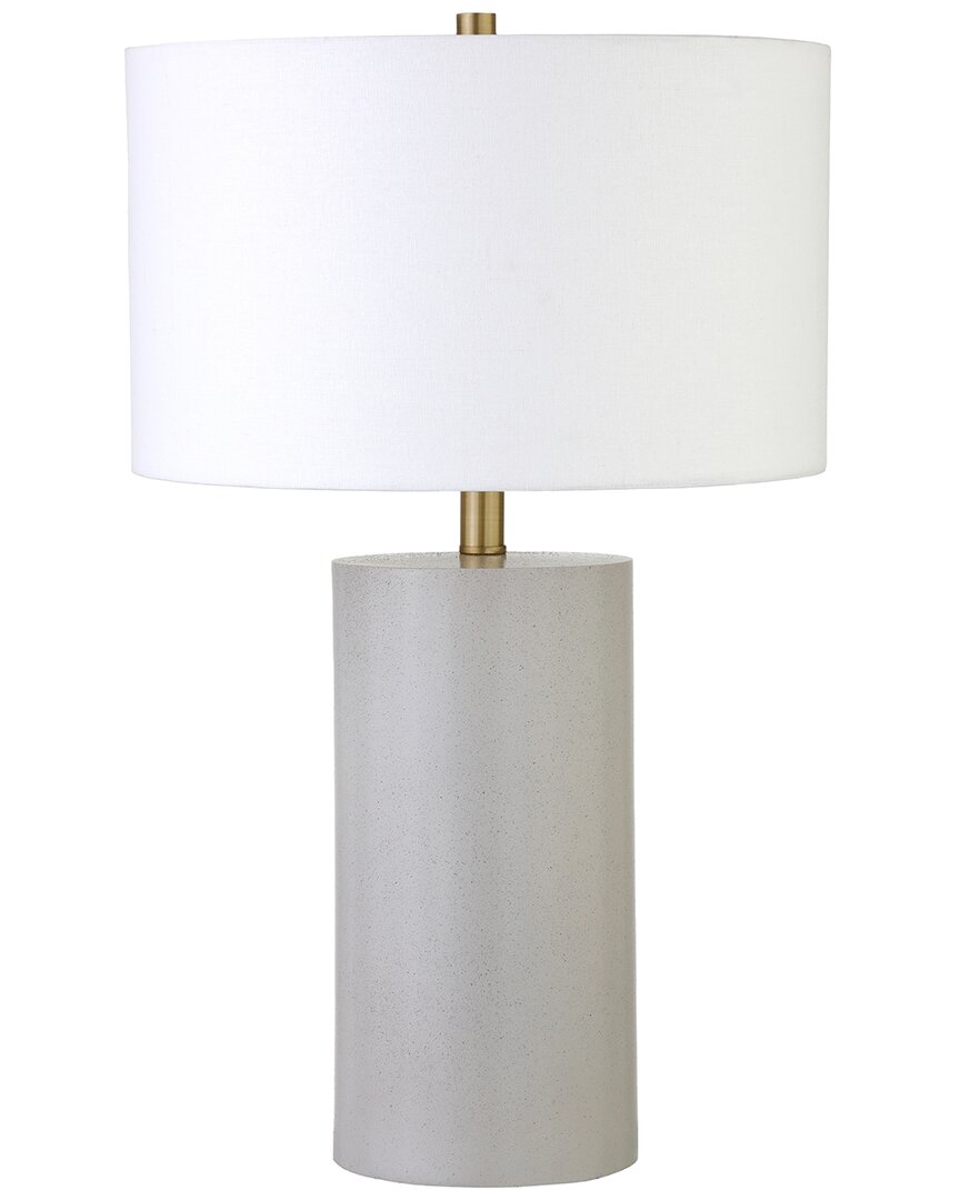 Abraham + Ivy Crane 24 Ceramic Table Lamp With Fabric Shade In White