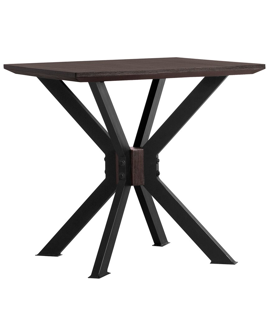 Armen Living Pirate Acacia Modern End Table In Brown