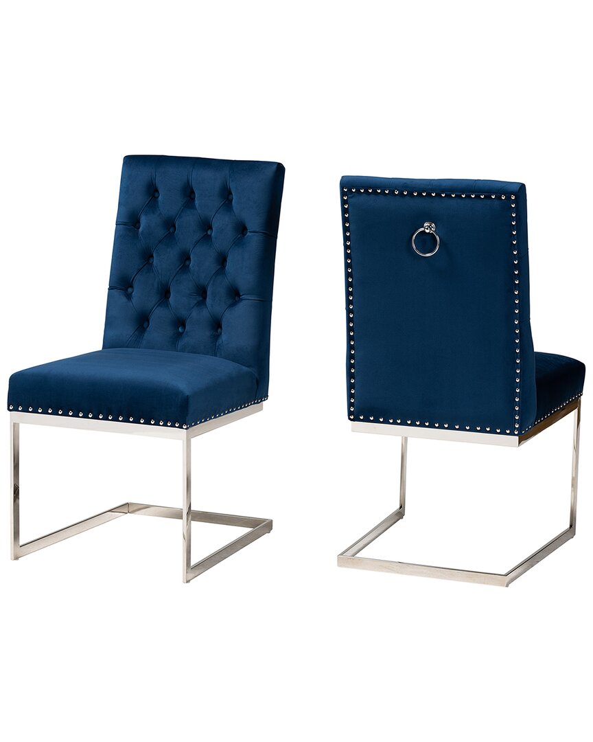 Baxton Studio Sherine 2pc Dining Chair Set In Blue