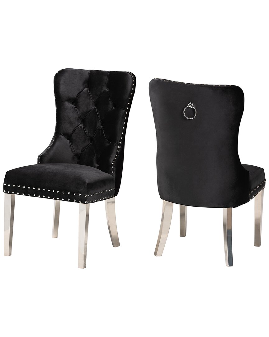 Baxton Studio Honora 2pc Dining Chair Set In Black