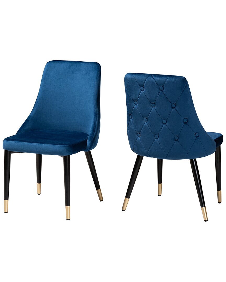 Baxton Studio Giada 2pc Dining Chair Set In Blue
