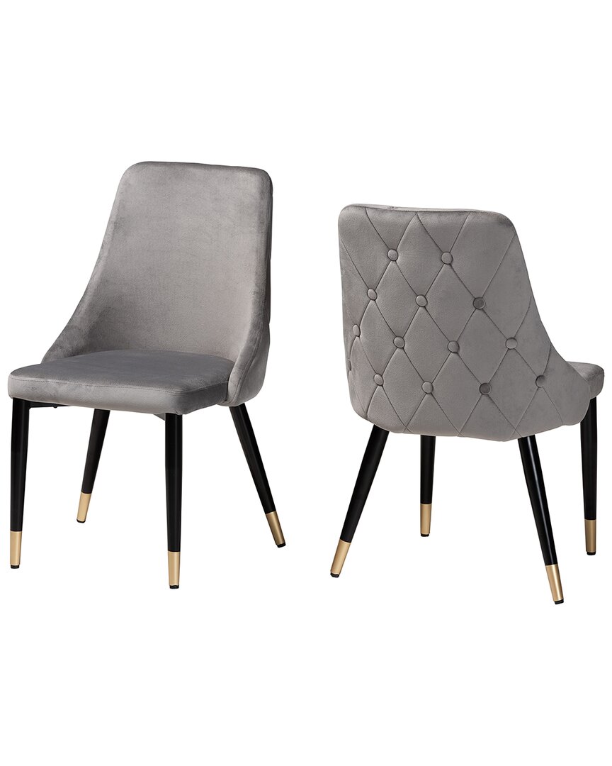 Baxton Studio Giada 2pc Dining Chair Set In Grey