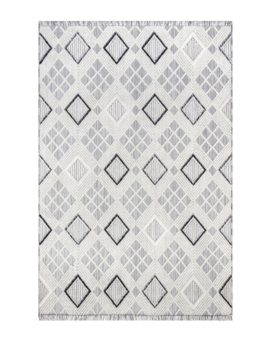 Nuloom Madge Contemporary Tiled Fringe Area Rug In Gray