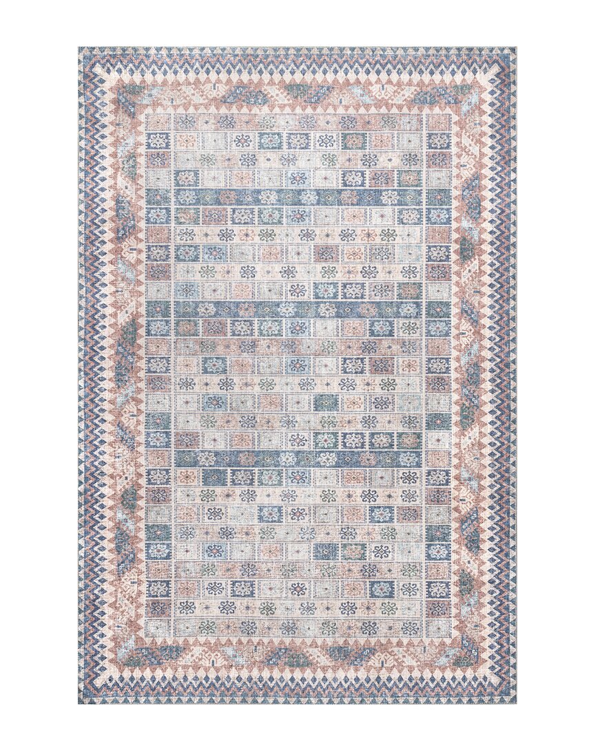 Nuloom Kasha Bohemian Tiles Machine Washable Area Rug In Beige