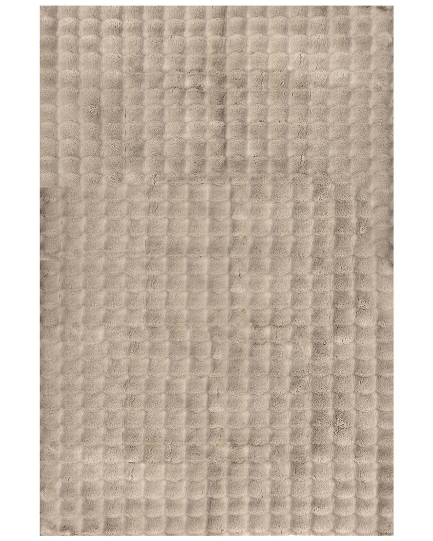 Shop Nuloom Jeni Solid Faux Rabbit Machine Washable Area Rug In Beige