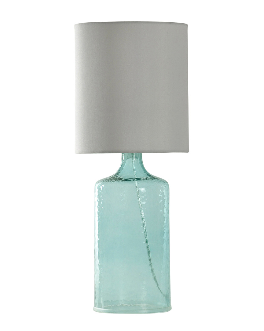 Stylecraft Seeded Glass Aqua Blue Table Lamp