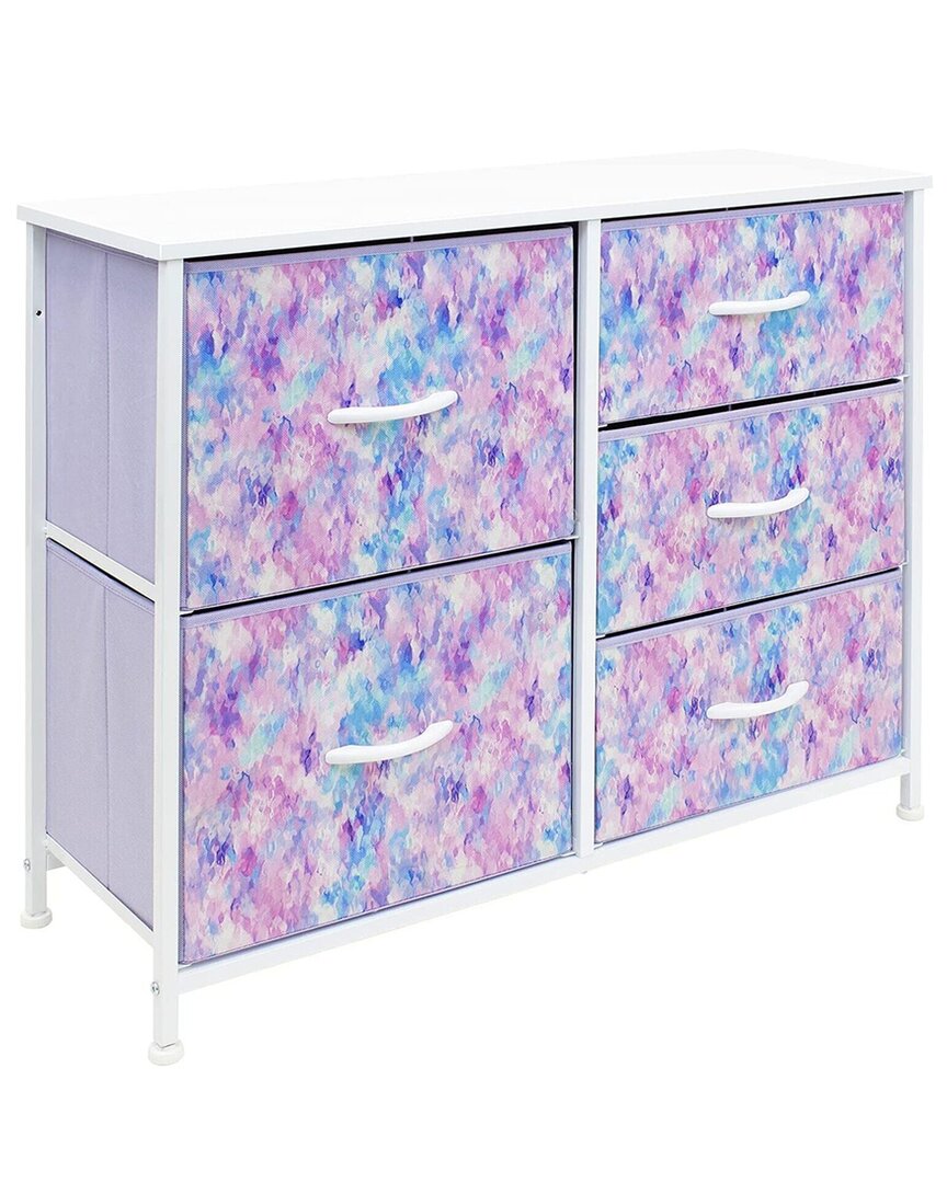 Sorbus 5-drawers Chest Dresser In Purple