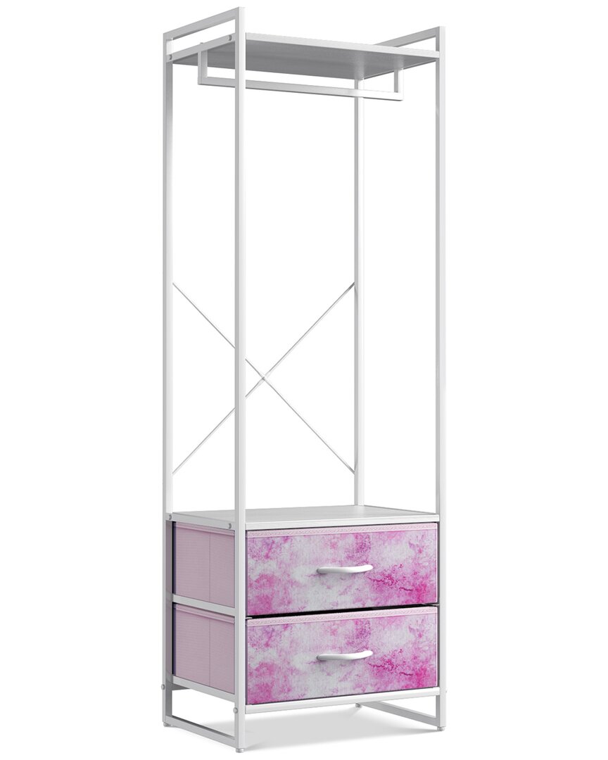 Sorbus Home Clothing Rack With Drawers In Purple