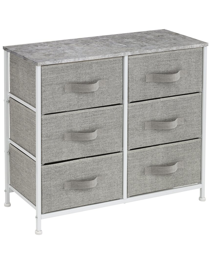 Sorbus Home 6 Drawer Storage Cube Dresser In Grey