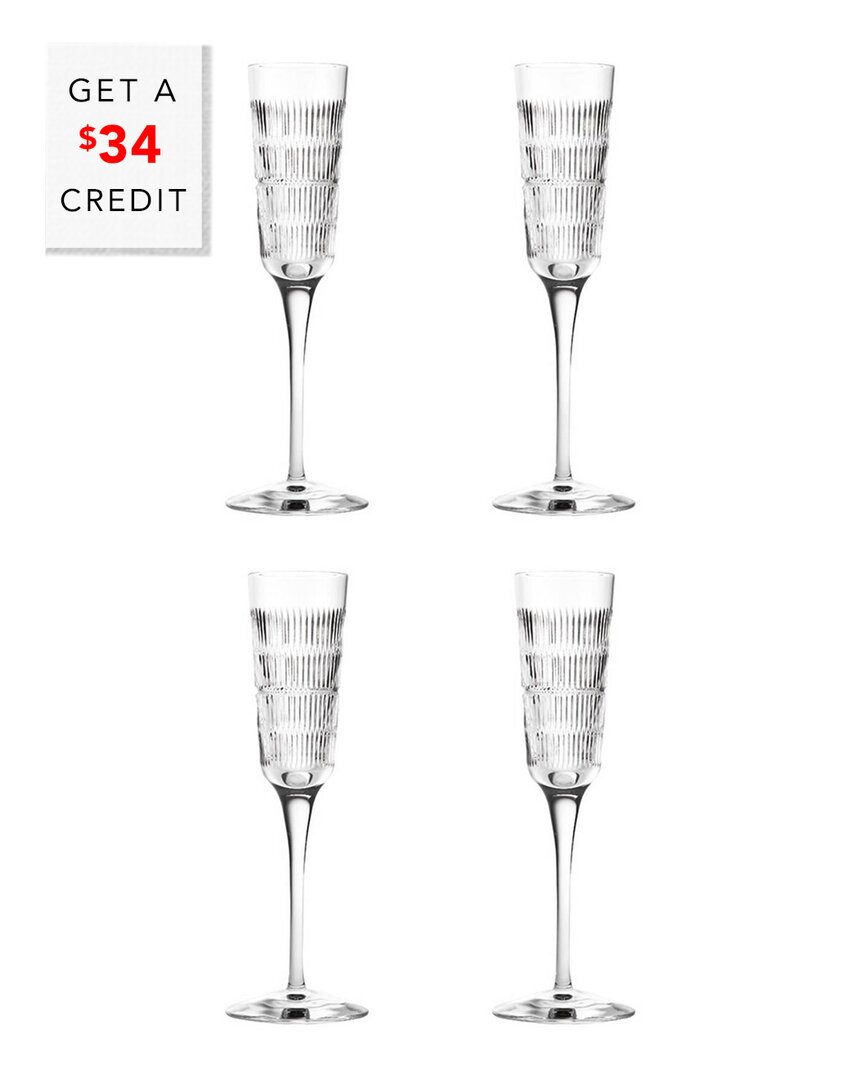 Vista Alegre Vendome Flutes (set Of 4) With $36 Credit In Clear