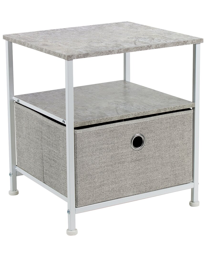 Sorbus End Table With Cloth Drawer In Brown