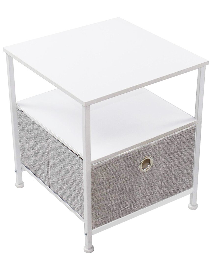 Sorbus End Table With Cloth Drawer In Brown