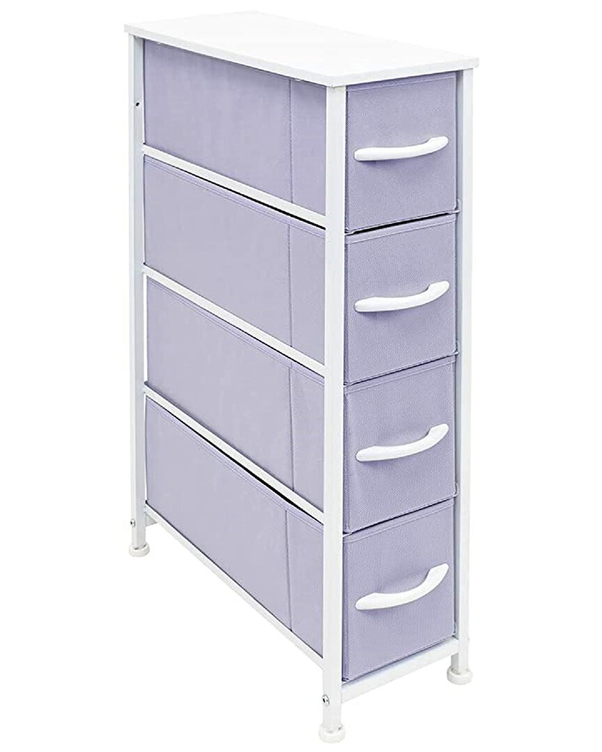 Sorbus Narrow Dresser Tower With 4 Drawers In Purple
