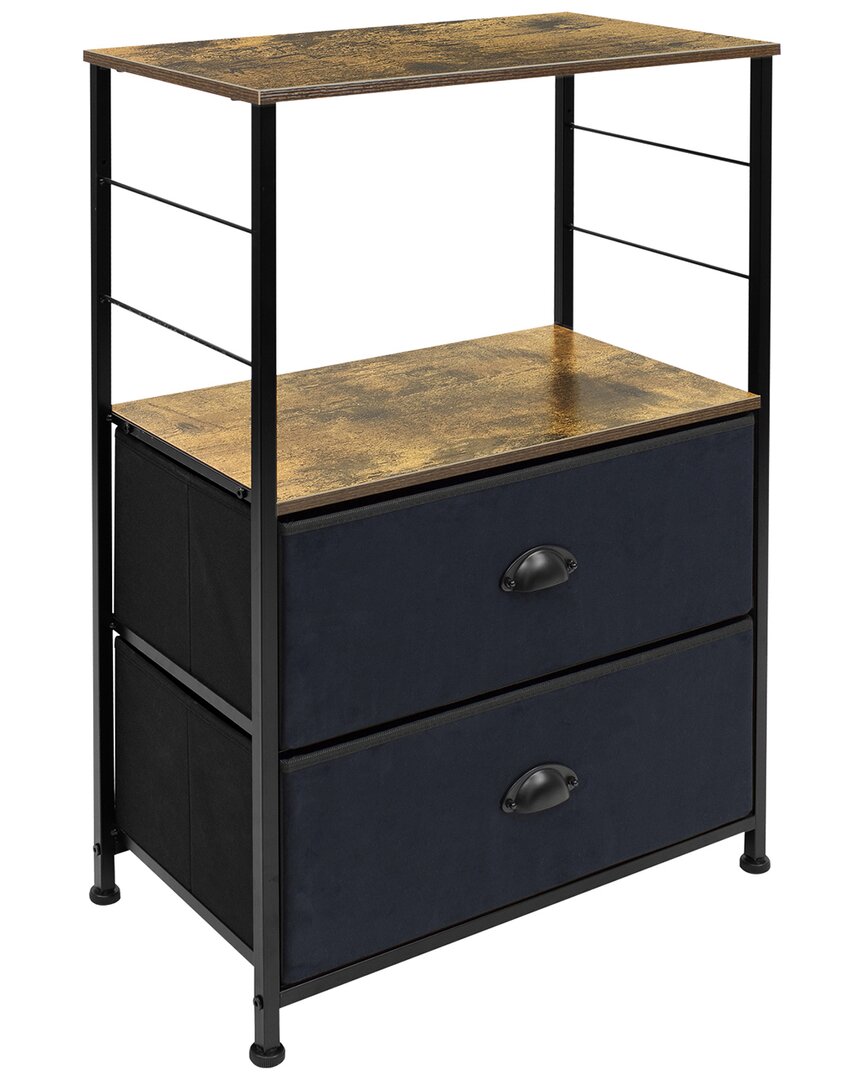 Sorbus Home 2 Drawer End Table In Black