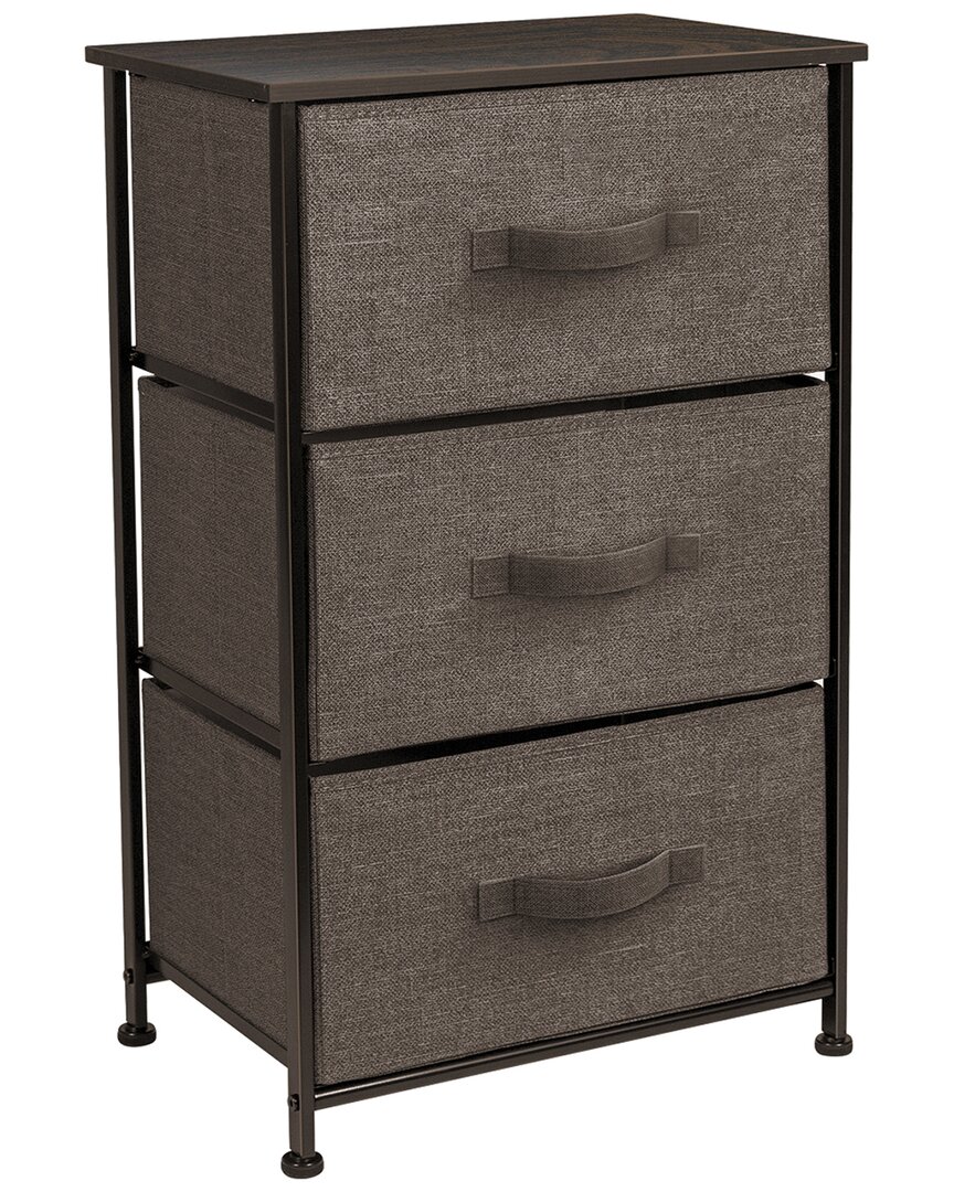 Sorbus Home Nightstand Dresser With 3 Faux Wood Drawers In Brown