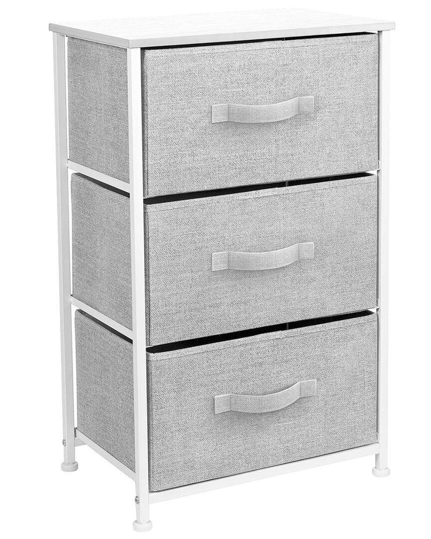 Sorbus Home Nightstand Dresser With 3 Faux Wood Drawers In White