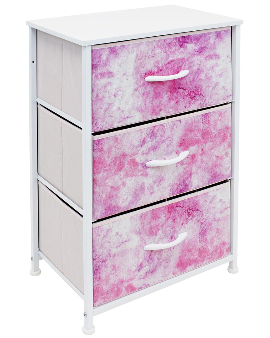 Sorbus Nightstand With 3 Drawers In Pink