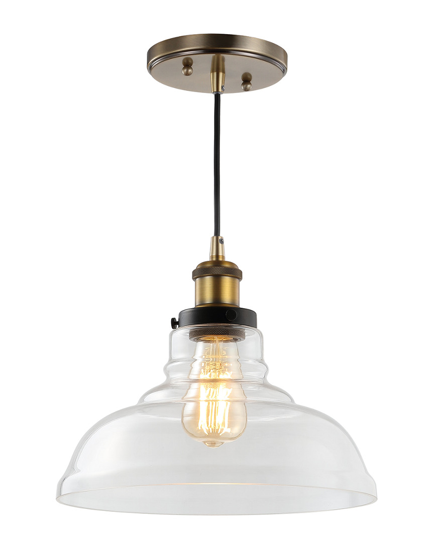 Jonathan Y Litchfield 11in Farmhouse Metal Glass Led Pendant