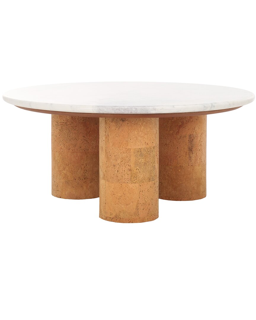 Safavieh Couture Trinsly Travertine Top Coffee Table