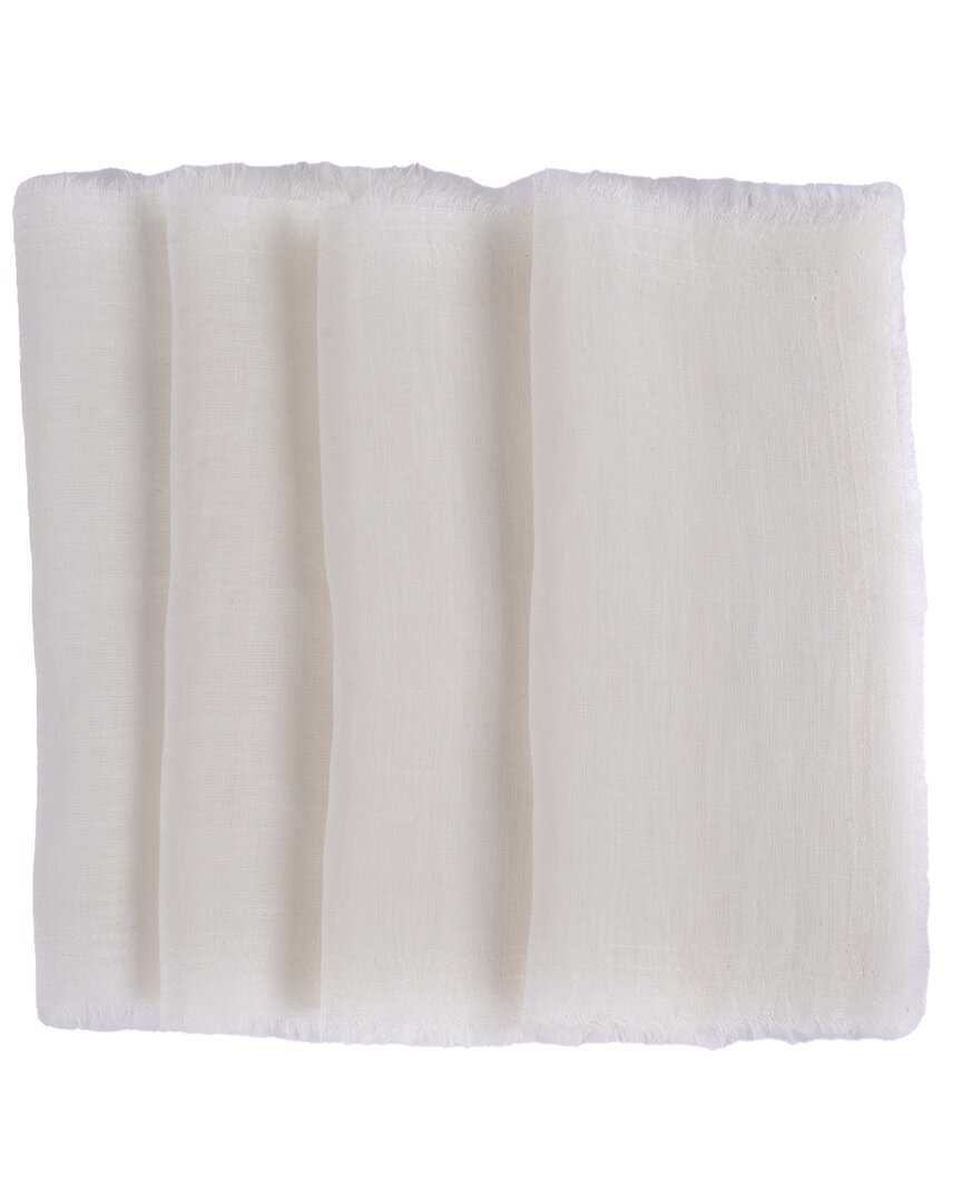 Amity Home Set Of 4 Brisbane Linen Cocktail Napkins