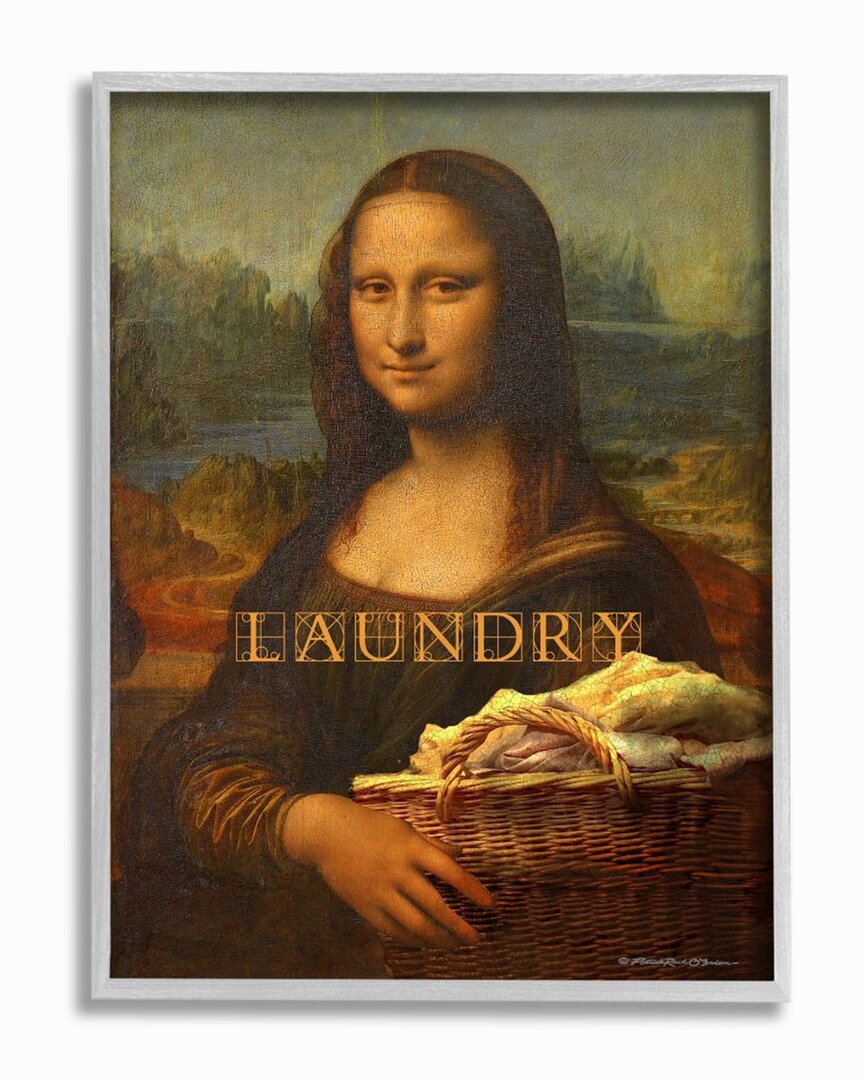 Stupell Mona Lisa Laundry Funny Classic Painting Design Wall Art