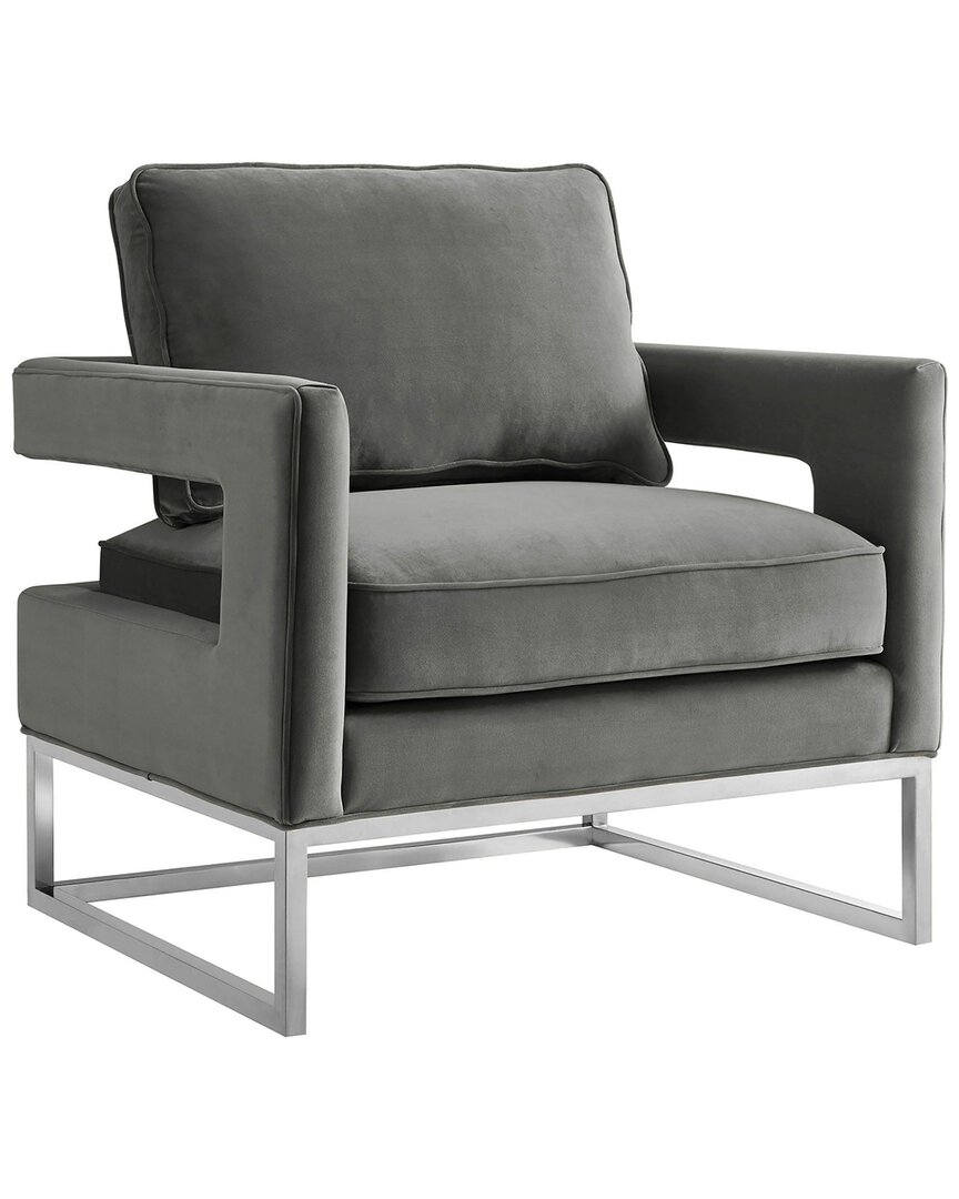 Tov Furniture Avery Velvet Chair In Grey