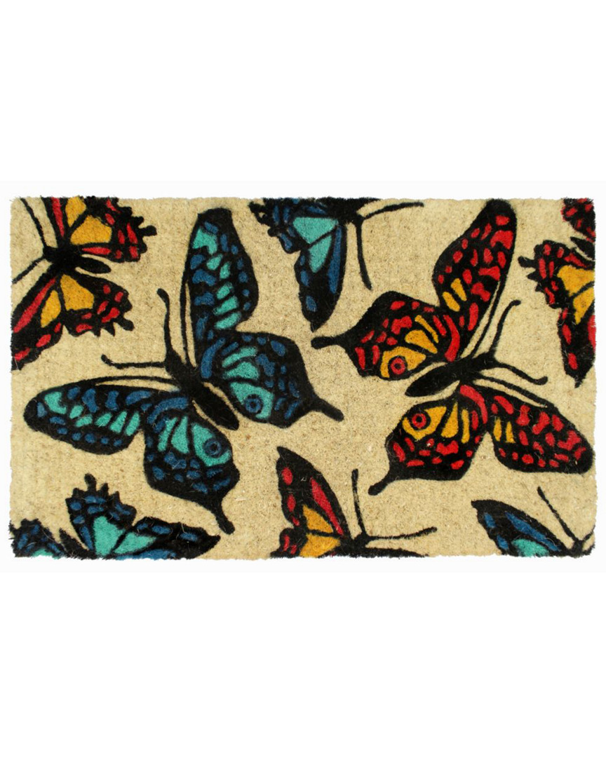 Master Weave Butterfly Coir Hand-loomed Doormat