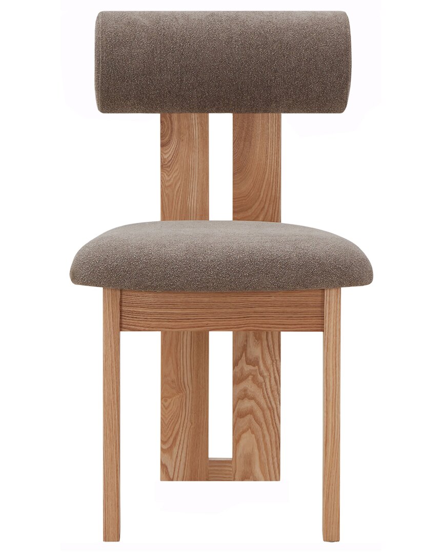 Safavieh Couture Halloway Boucle & Wood Dining Chair In Brown