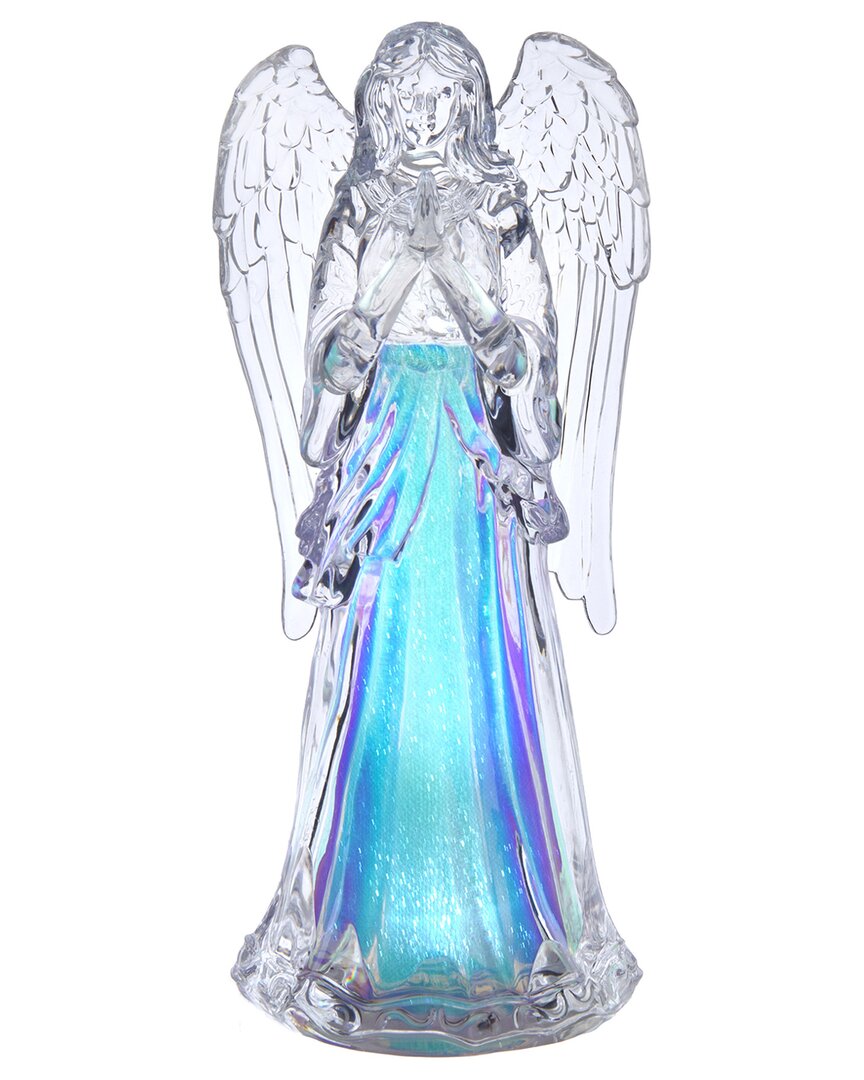Kurt Adler 10.5 Battery Operated Lighted Acrylic Praying Angel In Blue