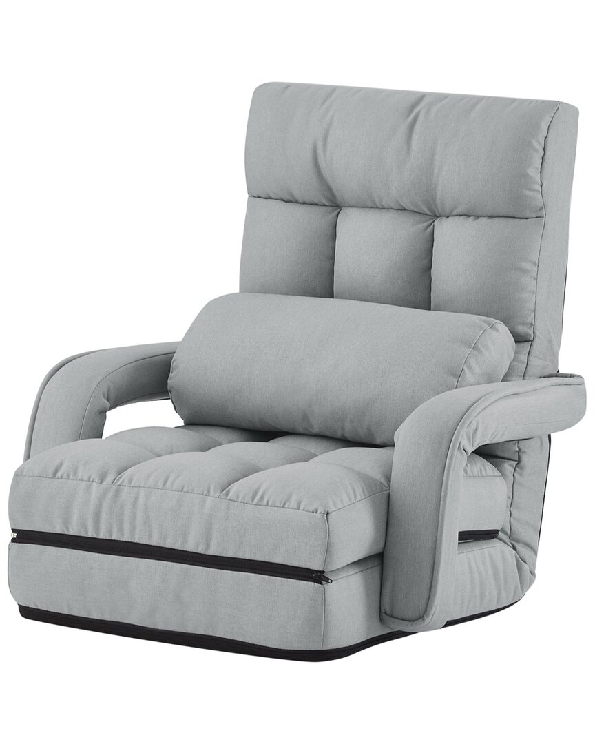 Loungie Nella Adjustable Recliner/floor Chair In Grey