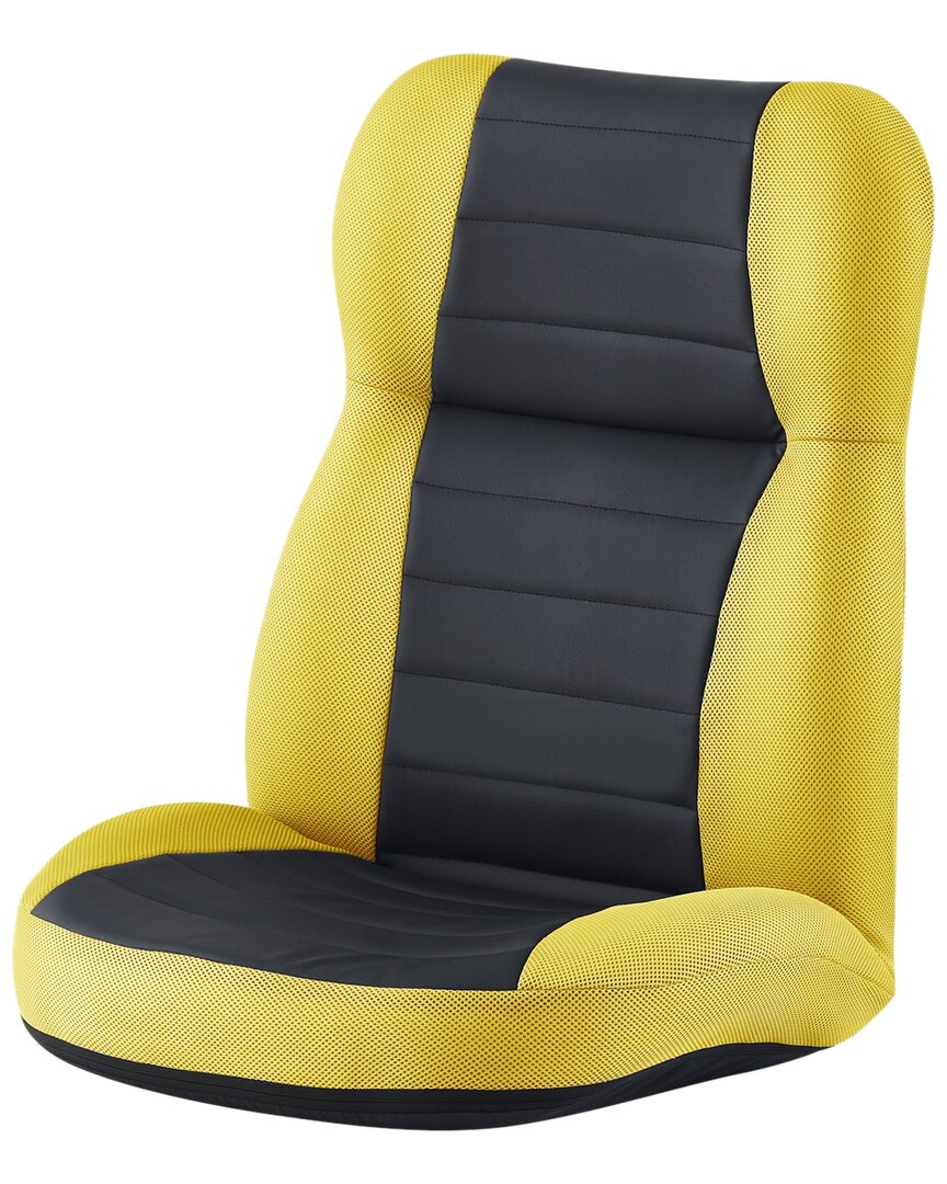 Loungie Snow Adjustable Back Recliner/floor Chair In Yellow