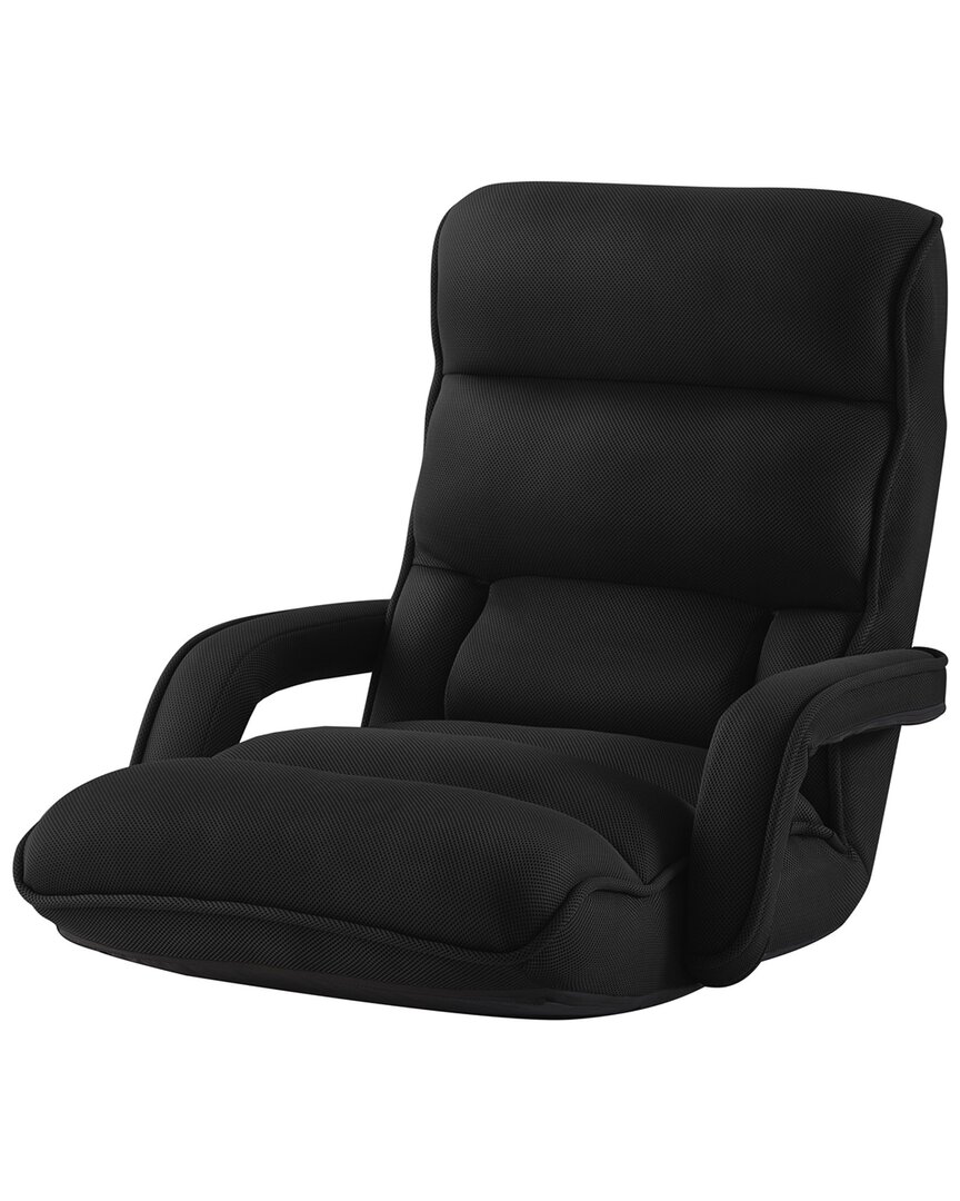 Loungie Neela Adjustable Recliner/floor Chair In Black