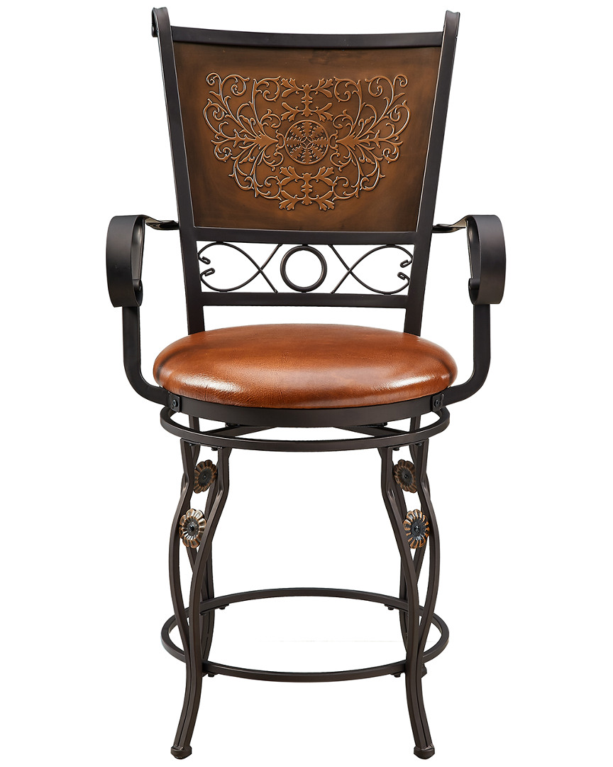 Powell Big & Tall Counter Stool In Brown