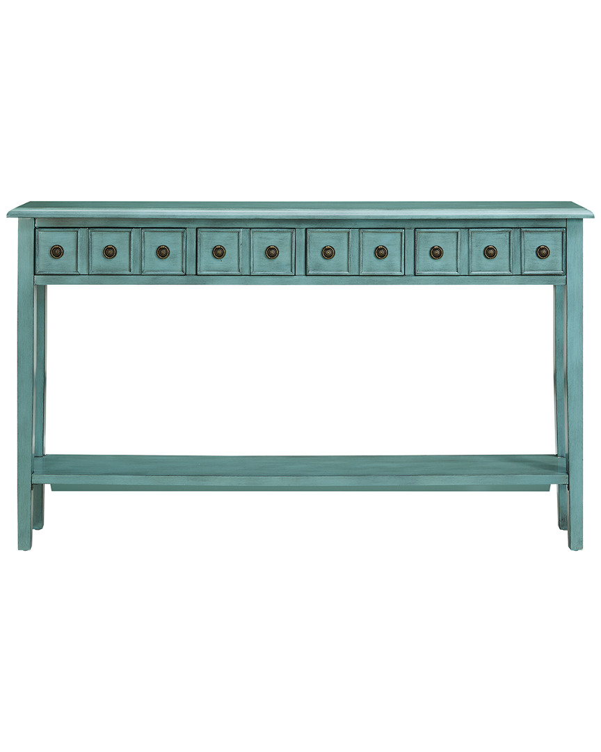 Powell Sadie 60in Blue Long Console Table