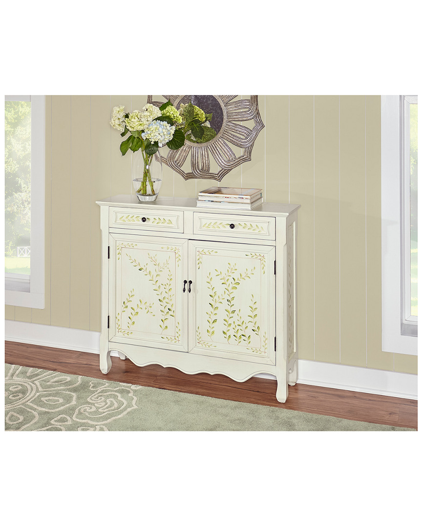 Powell Mills White Hand Painted 2-door Console