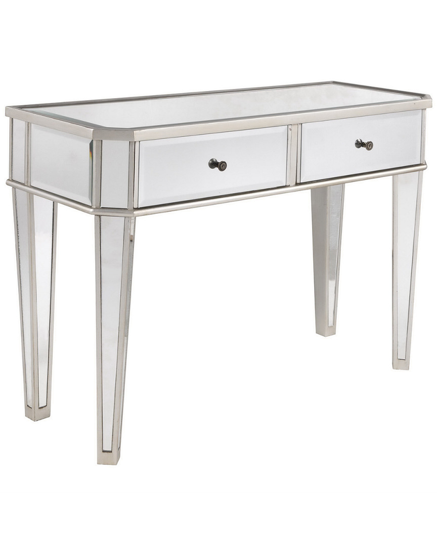 Powell Lara Mirrored Console With Insilverin Wood
